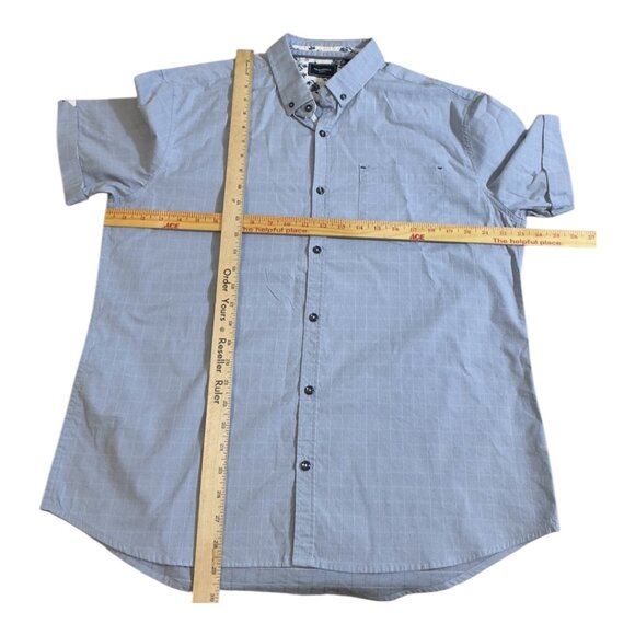 7 Diamonds Men's XL Blue Geometric Slim-Fit Stretch Button-Up Shirt - Picture 2 of 7